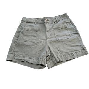 Simply Vera Wang Mid Rise Shorts Denim Bottoms Womens Plus Size 16 Olive Green